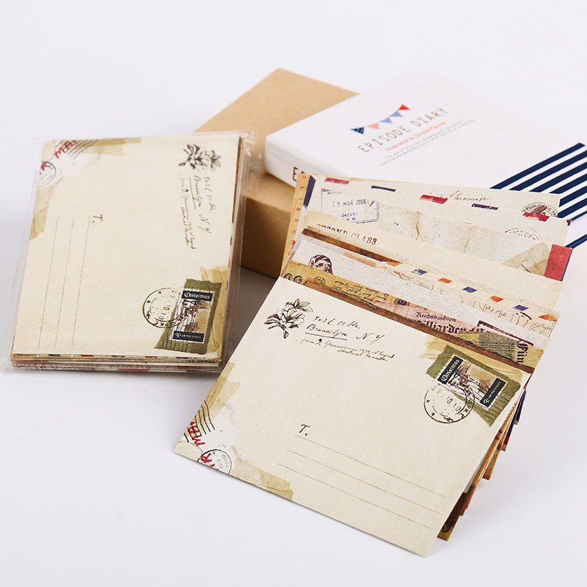 12 Pcs Designs Vintage Kraft Paper Vintage Envelope